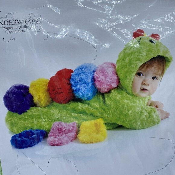 Underwraps Colorful Caterpillar Infant 0-6 M Plush Bunting Halloween Costume - Picture 3 of 10